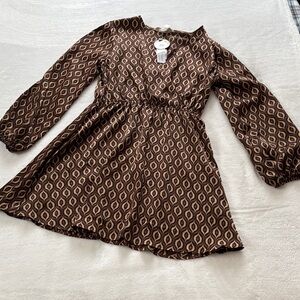 APRICOT Black and Brown Patterned Dress